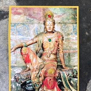 Decalque Bodhisattva Kuan Yin, embelezado à mão
