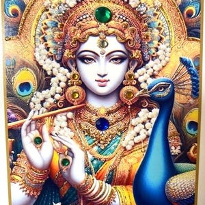 Carte décorée à la main Déesse Saraswati