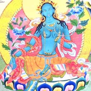 Art Print: Goddess Green Tara, Hand-Embellished