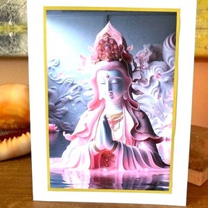 Carte Déesse Guan Yin en porcelaine