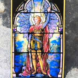 Decalcomania dell'Arcangelo Michele, decorata a mano