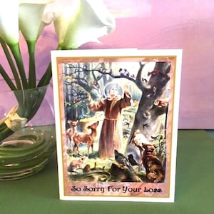 Biglietto di condoglianze per l'animale domestico di San Francesco