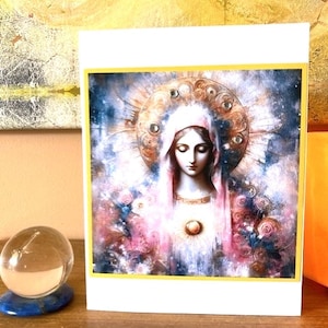 Belle carte artistique Mother Mary Crystal 5 x 7