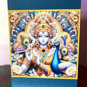 Carte d'art en cristal 5 x 7 Déesse Saraswati