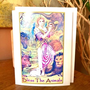 Carte d'inspiration en cristal « Bénis les animaux » Ange gardien