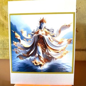Carte Kuan Yin avec robe fluide