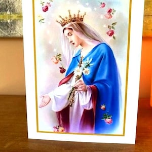 Kaart Moeder Maria met rozen