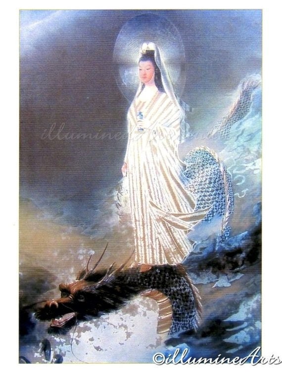 Kuan Yin on the Dragon Card Etsy