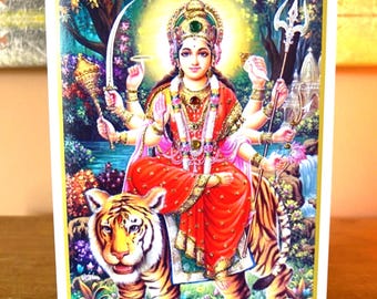 Maha Durga, Hand-Embellished Card