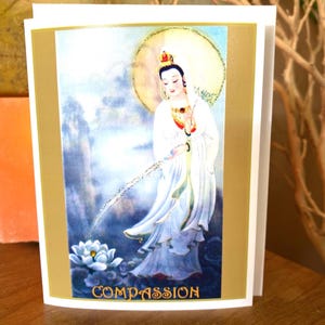 Quan Yin ""Mitgefühl"" Kristall Inspirationskarte