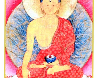 Sakyamuni Buddha, Hand-Embellished Card