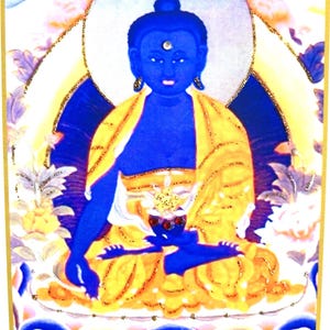 Carte décorée à la main Bouddha de la médecine