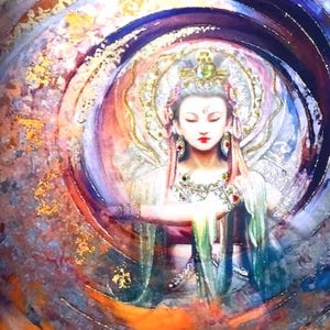 Gold Leaf Art Print, Orb-Shakti, Hand-Embellished