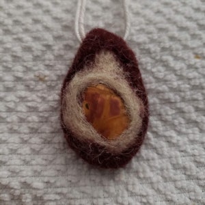 Picasso Jasper brown felt necklace