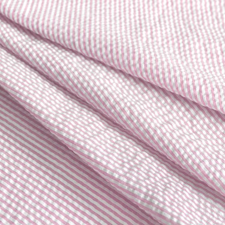 Ivory Polyester Seersucker Fabric Latino