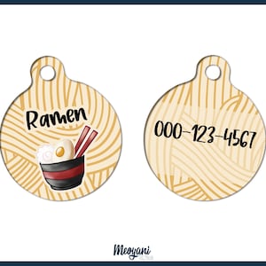 Ramen Noodles Custom foodie Dog and Cat ID Tag