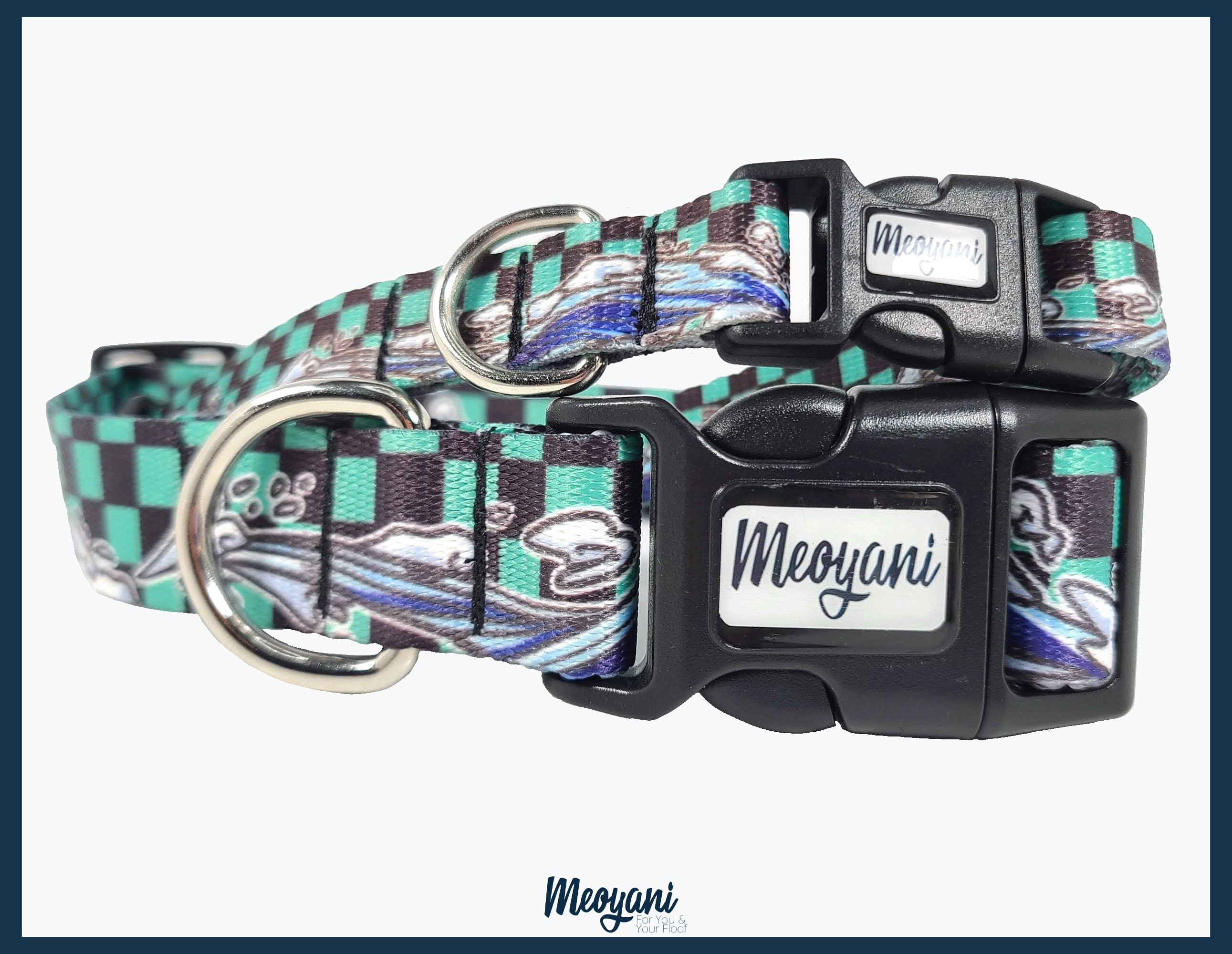 Water Breathing Anime Dog and Cat collars/ wave manga pattern collar/…