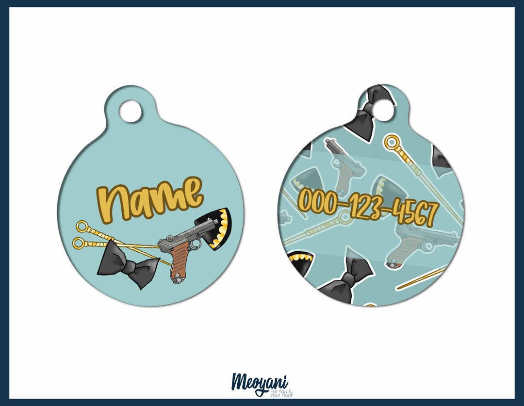 Spy Anime Dog and Cat ID Tag / Kawaii Manga Metal Pet Tag Etsy