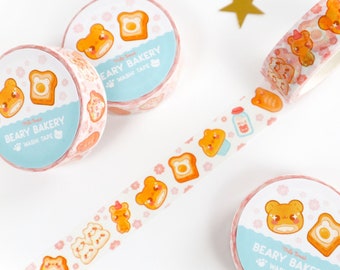 Beary Bakery Washi Tape // Kawaii Washi Tape // Stationery Washi Tape