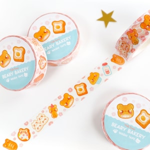 Beary Bakery Washi Tape // Kawaii Washi Tape // Stationery Washi Tape