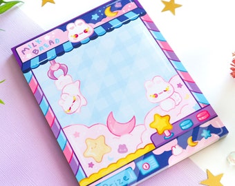 Bunny Claw Machine Memo pad | Crane Game Notepad | 50 sheets | Stationery | Office Supplies