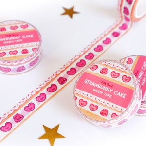 Strawbunny Cake Washi Tape // Kawaii Washi Tape // Stationery Washi Tape