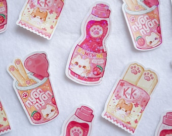 Kitty Paw Snack Stickers V2 // Holographic Sticker // Kitty Paw Snack Series