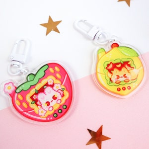 Digital Pet Acrylic Charm | Double Sided | 2 in | Clear Acrylic | Kawaii Charm
