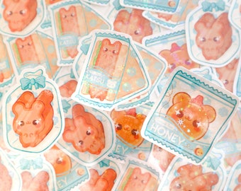 Bear Bakery Holographic Stickers