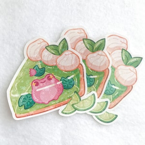 Adesivo de torta de sapo, adesivo de torta V2, adesivo de sapo, adesivo holográfico, adesivo kawaii, sapo