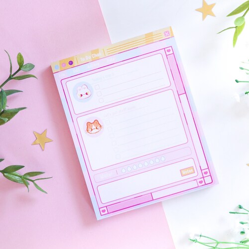 Todo List Memo Pad Notepad 50 Sheets Stationery Etsy