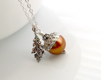 Cute Acorn Gift Seed Jewelry Seed Necklace Nature Gift Nature Necklace Acorn Jewelry Woodland Necklace Acorn Necklace