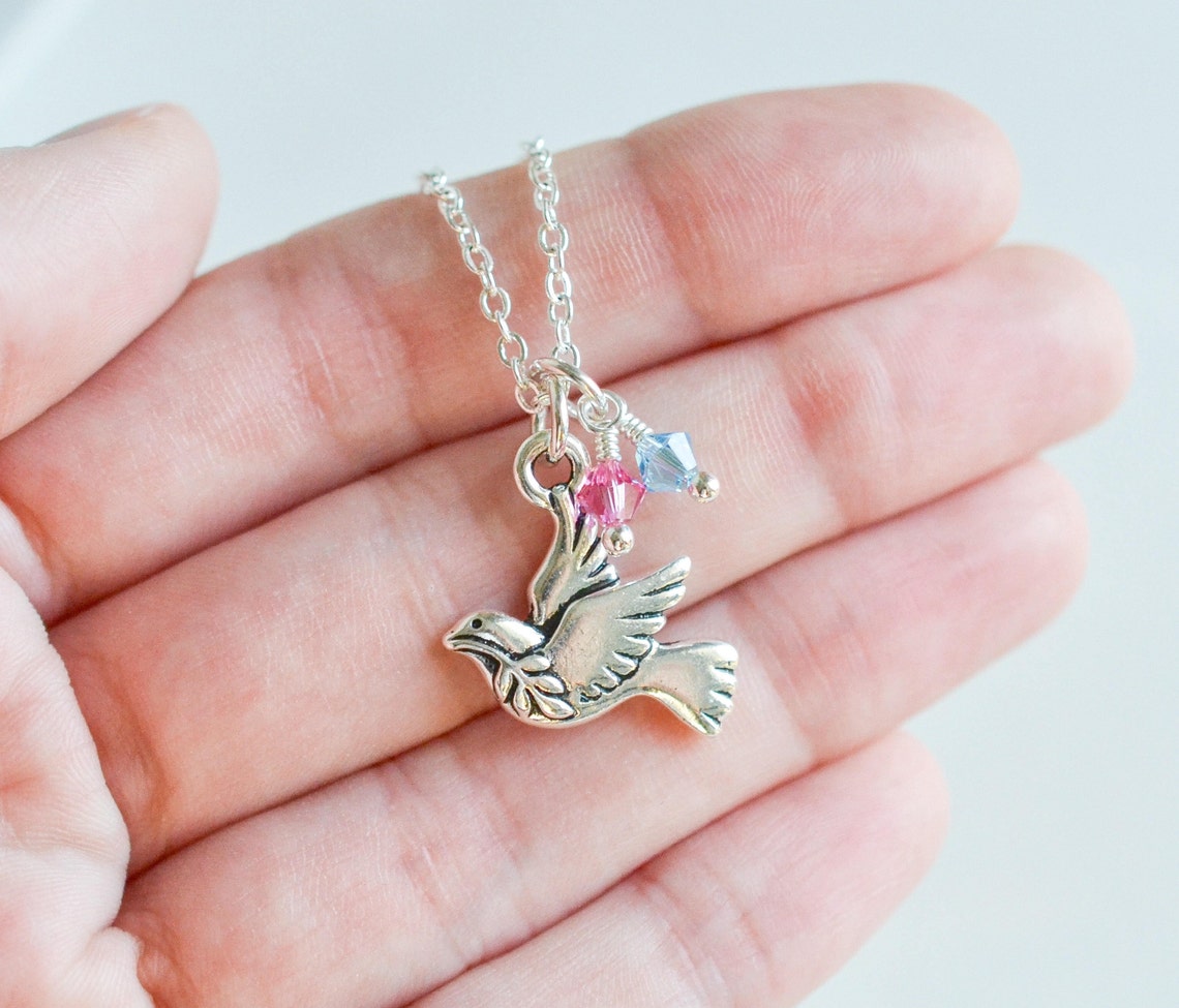 Peace Dove Necklace Dove Necklace in Silver Dove of Peace Etsy