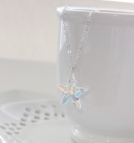 Star Crystal Necklace: Iridescent Celestial Pendant, Astrology 