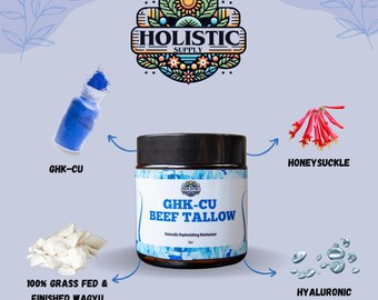 ghk cu infused beef tallow QYQIZWIA GHK-CU Copper Peptide Honey Balm for Face & Body Skin Deep Hydrating & Moisturizing, Anti-Oxidant, Vitality Booster |2.1 Oz : Beauty & Personal Care GHK-CU Whipped Tallow Honey Balm