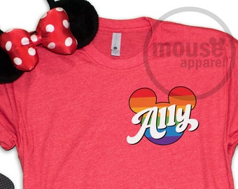 Disney Proud Ally Unisex Family Tee (2T - 3XL)/LGBTQIA+ Pride Disney Shirt/Gay Days Disney Shirt/Pride Disney Unisex T-shirt/Proud Ally