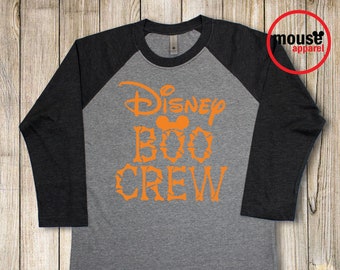 Disney Boo Crew Halloween Raglan Shirt/Disney Shirt/Disney Boo Crew Family Unisex Baseball Tee/Disney Family Shirt