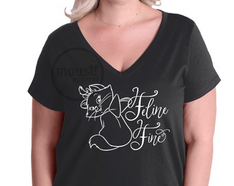 PLUS SIZE Marie The Aristocats Disney Feline Fine Vneck/Disney Aristocats/Disney Marie Tee/Disney Marie Shirt/Disney Aristocats Plus Size