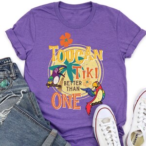 Kids Enchanted Tiki Room Toucan Tiki Better Than One Kids Disney Tee 2T YXL/Enchanted Tiki Room/Disney Tiki Room Tee/Tiki Toucan/Disney Purple