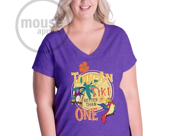 Plus Size Enchanted Tiki Room Toucan Tiki Disney Tee/Disney Plus Size Vneck/Enchanted Tiki Room Plus  Size Disney Tee/Toucan Party Tiki