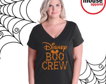 Plus Size Disney Boo Crew Halloween VNeck/Disney Boo Crew Halloween Plus Shirt/Disney Shirt/Disney Plus Size Halloween/Plus Size MNSSHP Tee