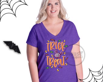 Disney Halloween Trick or Treat Plus Size Vneck, Disney Halloween Plus Size Tee, Disney Hidden Mickey Halloween, Halloween at Disney Plus