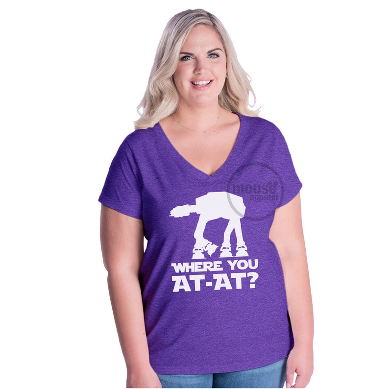 PLUS SIZE Star Wars Where You At-At Galaxy's Edge Disney Plus Size Vneck/Disney Star Wars At-At/Star Wars Shirt/Star Wars Galaxy's Edge image 3