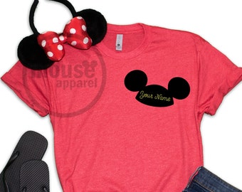 CUSTOM Mickey Embroidery Ears with Your Name or Family (2T - Adult 3XL) CUSTOM Disney Family Shirt/Disney Shirt/CUSTOM Ears Disney Unisex t