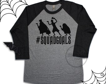 Squad Goals Disney Haunted Mansion Raglan Tee/Disney Halloween Haunted Mansion Raglan/#SquadGoals Raglan Tee/Disney Halloween/MNSSHP Basebal