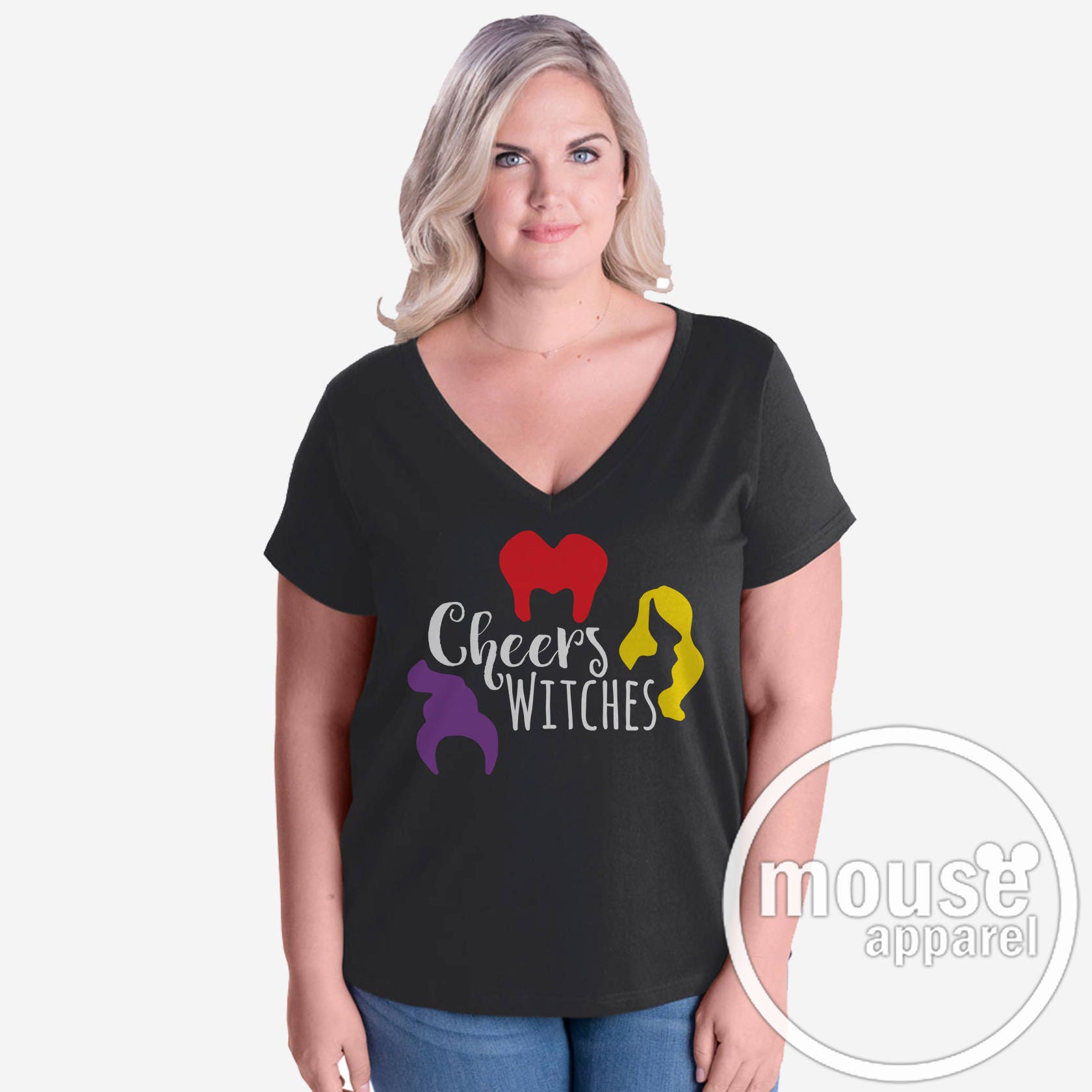 Plus Size Cheers Witches V Neck/hocus 