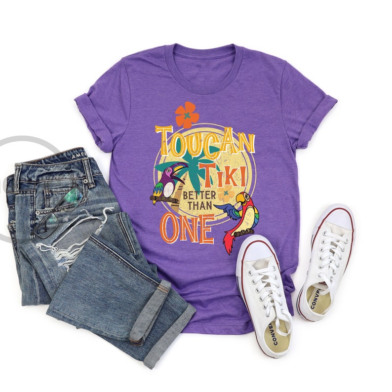 Kids Enchanted Tiki Room Toucan Tiki Better Than One Kids Disney Tee 2T YXL/Enchanted Tiki Room/Disney Tiki Room Tee/Tiki Toucan/Disney Purple