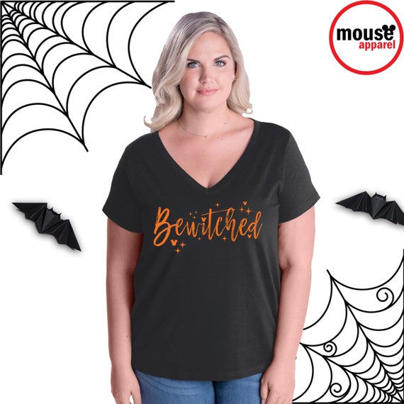 Plus Size Disney Halloween Bewitched Mickey Vneck/disney Halloween