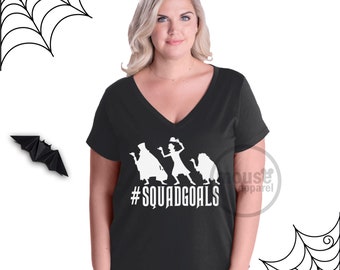 Plus Size #SquadGoals Haunted Mansion Vneck Tee/Disney Halloween Plus Size Tee/Disney Plus Size MNSSHP Plus Size Vneck Shirt/Halloween PS