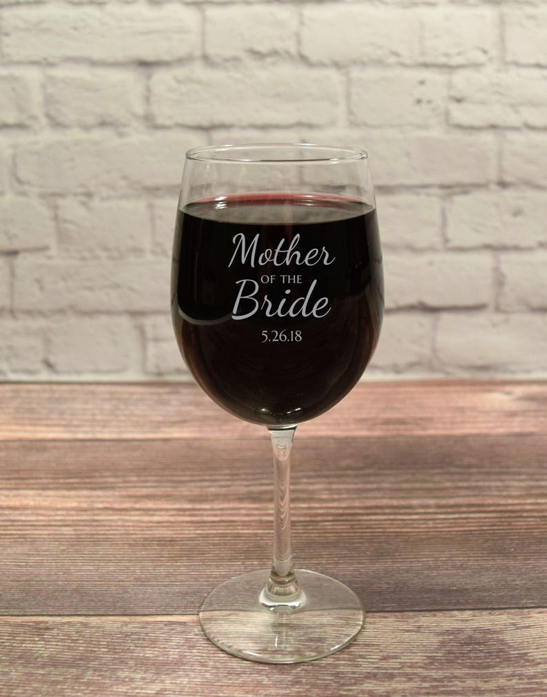 mother of the bride wine glass